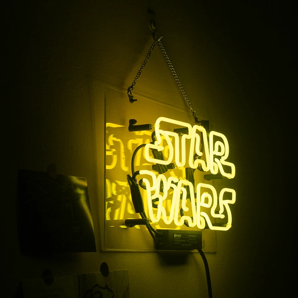 Letrero de neón 14"x9" Guerra de las Galaxias luz de noche fiesta hombre cueva pared colgante arte decoración Foto 4 de 4