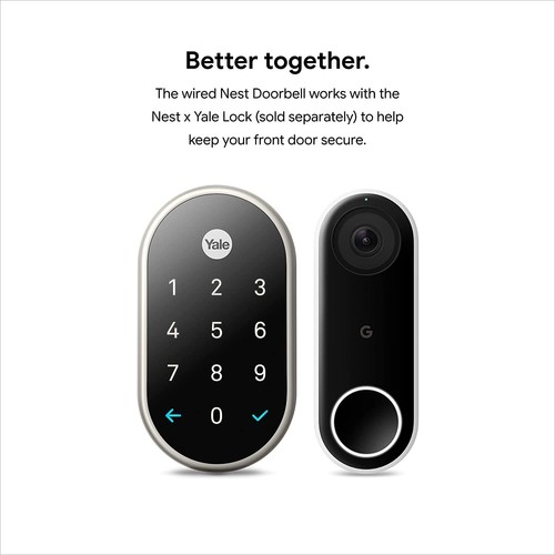 Google Nest Hello Doorbell (Wired) with 24/7 Streaming HDR Video, HD Talk and - Picture 3 of 9