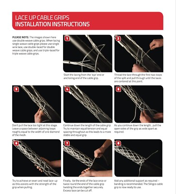 その他 KO SLINGCO LACE UP Cable Grip, Galvanized, 0.38-0.5