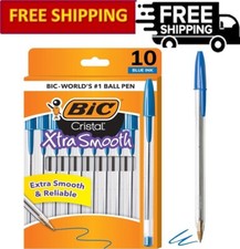BIC Cristal Xtra Smooth Ballpoint Pen, Medium Point 1.0mm , Blue, 10-Count