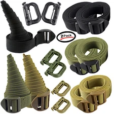 2x Tactical Molle Webbing Strap Gear Holder Hook Clip Plastic Buckle with D Ring