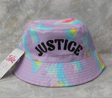 Justice Girls Bucket Style Hat Rainbow Color One Size NWT