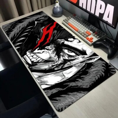 Gaming Computer Mauspad | PC Desktop Berserk Guts Anime Rutschfestes Zocken XXL