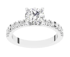 For Women VS F 1.35Ct Lab Grown Diamond Solitaire Engagement Ring 14K White Gold