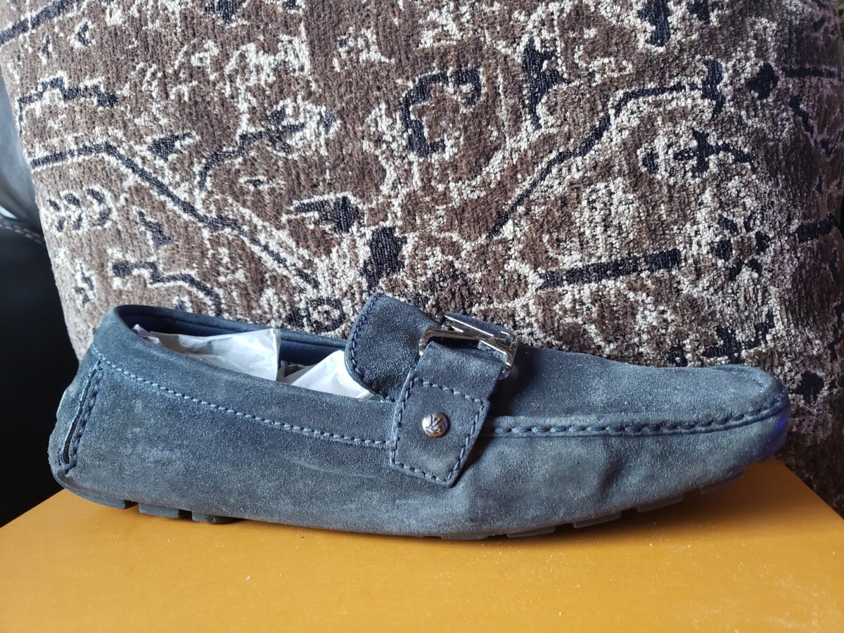 🍎 Louis Vuitton MONTE CARLO Loafer Navy Blue Suede Men 9 UK/10 US