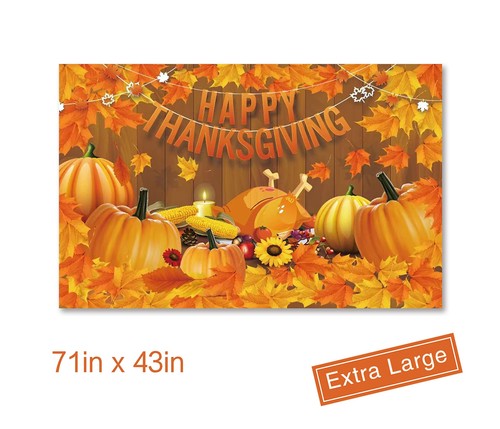 Large Happy Thanksgiving Banner Backdrop, Thanksgiving Decorations, Fall Bann... - Picture 5 of 5
