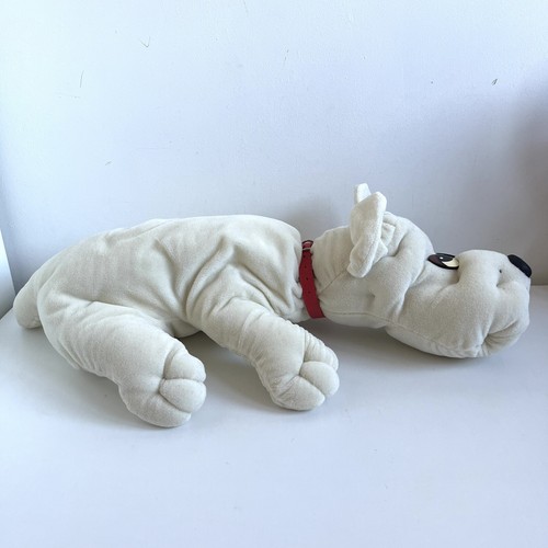 Juguete suave vintage crema labrador libra cachorro 20" cuello rojo Hornby hobbies 1984 - Imagen 8 de 14