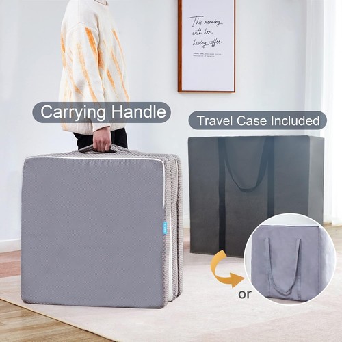 Foldable Mattress 4 Inch Folding Mattress Tri-fold Gel Memory Foam Breathable... - Picture 4 of 9