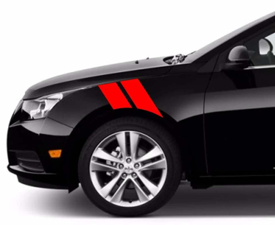 4" Fender vinilo carreras rayas también pistola metal2 fibra de carbono (se adapta a Chevy Cruze) Foto 3 de 4