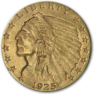 1925-D $2.50 Indian Gold Quarter Eagle AU - Picture 1 of 2
