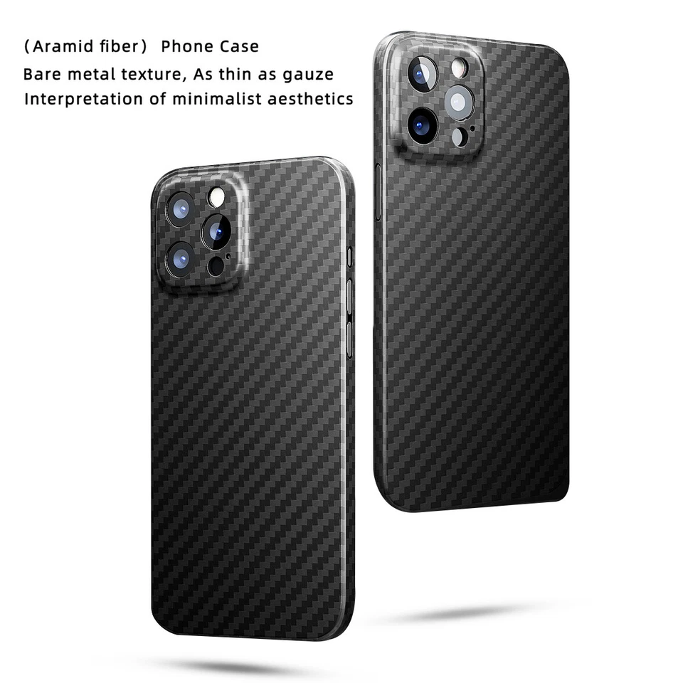 Capa de borracha de fibra de carbono luxo à prova de choque para iPhone 16 17 Pro Max 13 12 11 15 - Imagem 2 de 4