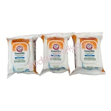 90 Arm & Hammer Essentials CLEAR WATER Deodorant Towelettes Wipes (3 Pack of 30)