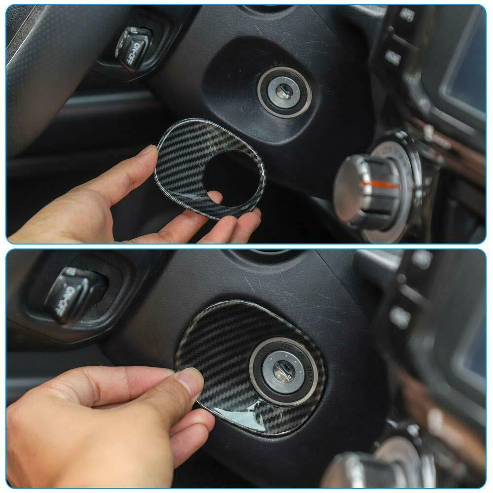 CheroCar Carbon Fiber Ignition Switch Lock Cover Trim For Toyota 4Runner 2010-2019 – ABS, Scratch Protection