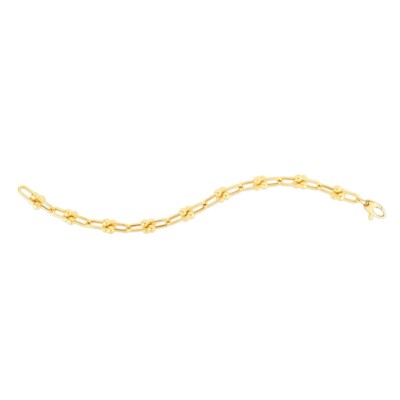 14 Karat Gelbgold Büroklammer Jax Gliederkette Armband 7,5 Zoll 5,75 Gramm 3 mm