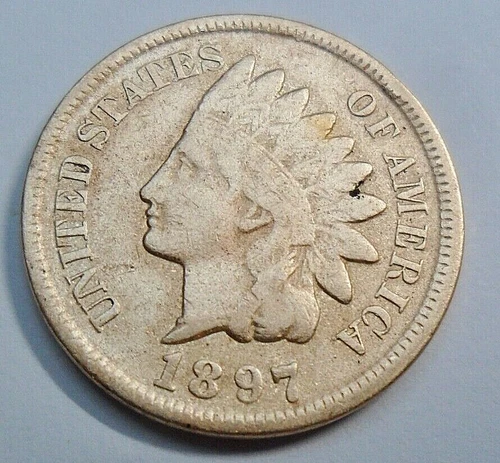 1897 P Indian Head Cent Penny  *F - FINE DETAILS*  **FREE SHIPPING**