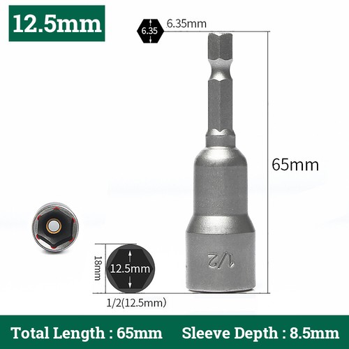 Imperial Steckschlüssel Nussschrauber magnetisch 1/4"-7/16" Schlagbohrer Bit Innensechskant 5-19m - Bild 30 von 34