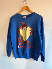 vintage looney tunes tasmanian devil crewneck sweatshirt blue L