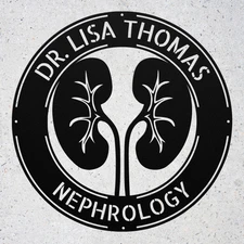 Nephrology Metal Wall Art Custom Doctor Name Sign Office or Clinic Decor
