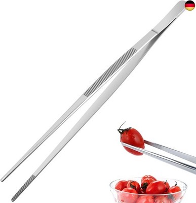 30 cm Edelstahl-Kochzange   Professionelle Küchenzange mit gezackten Spitzen zu