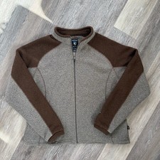 Kuhl Women  s Alfpaca Full Zip Fleece Two-tone Brown Jacket Outdoors Gorpcore XL