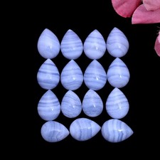 Blue Lace Agate Pear Cabochon 6x9mm To 12x16mm Natural Loose Gemstone