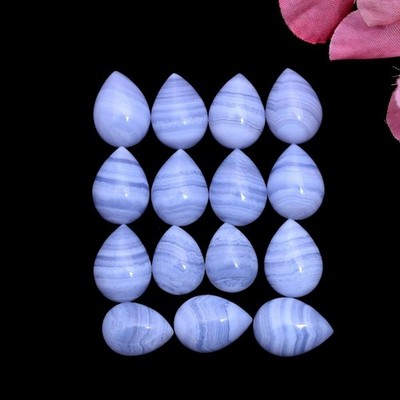 Blue Lace Agate Pear Cabochon 6x9mm To 12x16mm Natural Loose Gemstone