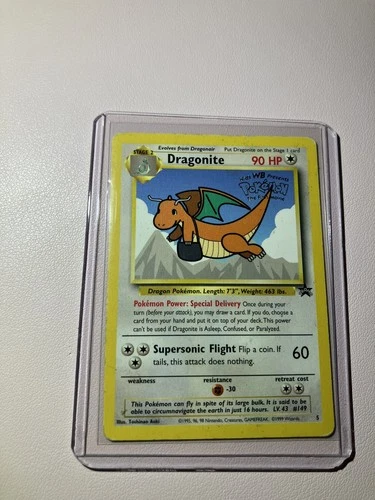 New Listing1999 Pokemon TCG Dragonite WB Stamped Movie Promo #5 WOTC Black Star - HP