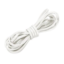 Flat Leather Cord, 3.3 Yard 4mm Leather String Strips for DIY Crafts Pure White