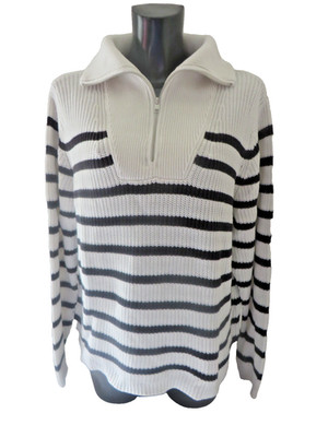 GINA BENOTTI  Strickpulli Gr. 44 46 gestreift Damen Mode Kleidung Pulli Troyer