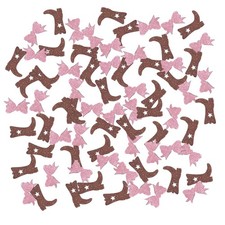 120 PCS Boots or Bows Gender Reveal Confetti Western Baby Shower Table Scatter