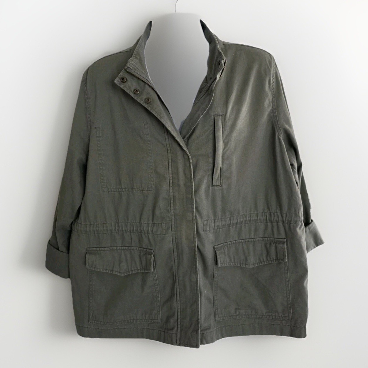 a.n.a. A New Approach 100% Cotton Green Utility Jacket Womens Size XL
