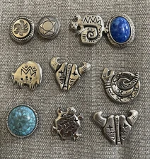 Vintage NONY New York Button Covers Silver Tone Southwest Lot Of 10