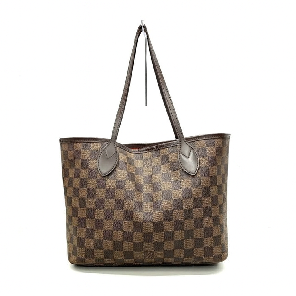 Auth Louis Vuitton LV Damier Ebene Neverfull PM N51109 Tote Shoulder Bag Brown