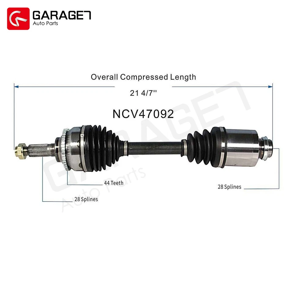 Conjunto de eje CV par delantero para Mazda MPV 2002 2003 2004 2005 2006 3,0 L V6 FWD Foto 2 de 4