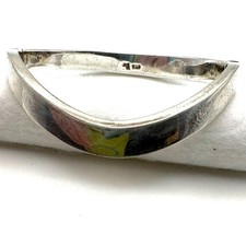 Sterling Silver Hinged Bangle Bracelet Minimalist 925 20 g 5 mm