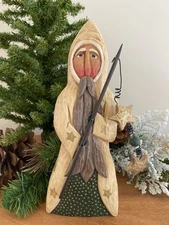 Catch a Falling Star Santa - Antique White (727W) by Whispering Pines Carving