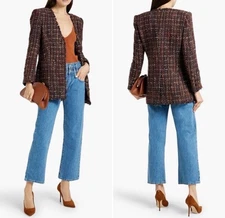 Veronica Beard Doris Dickey Metallic Bouclé-Tweed Jacket Blazer Size 00