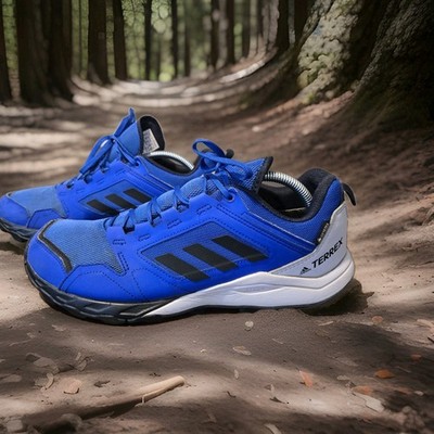 Adidas Terrex Agravic Hiking Shoes Blue Black Mens Size 11 Gore-Tex FZ4083