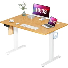 SMUG STANDING DESK, 48" x 24" INCH, ELECTRIC HEIGHT ADJUSTABLE - OAK