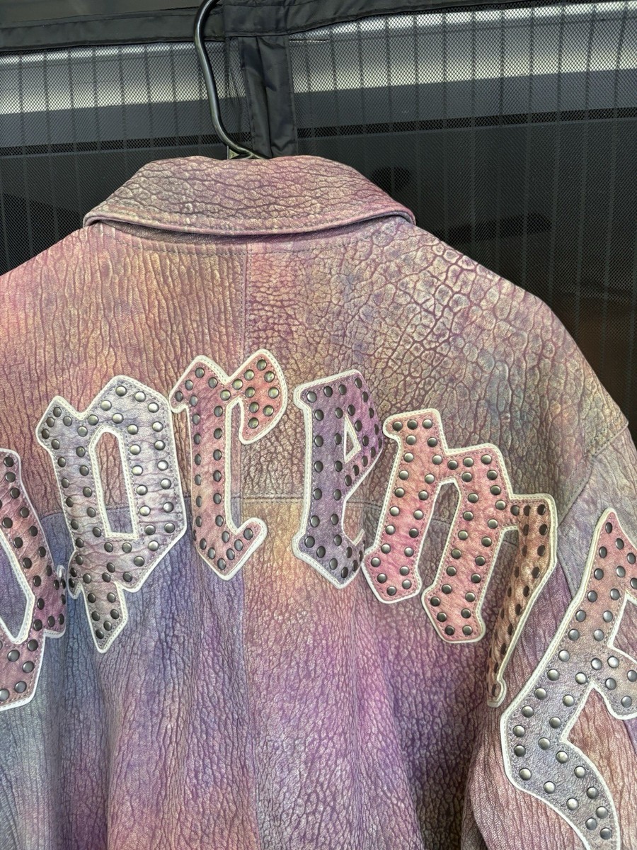 Supreme Pebbled Leather Varsity Jacket - Size XL - Perfect