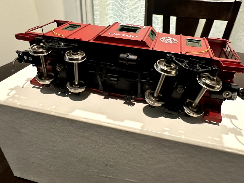 Raro Sunset 3 rieles latón Baltimore & Ohio B&O rojo I-5 ventana furgón de cola Foto 2 de 4