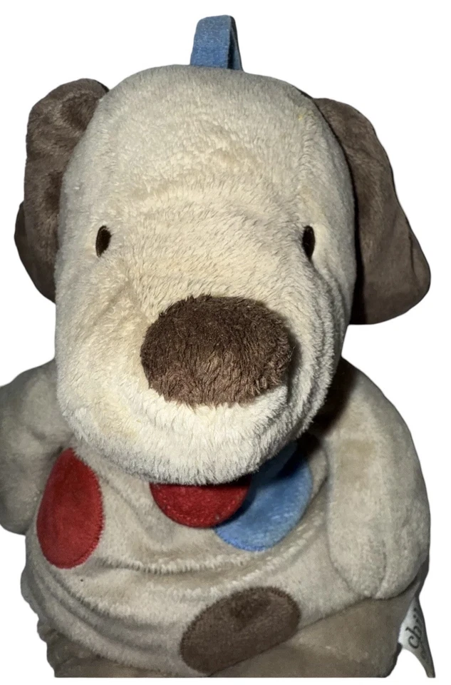 CARTERS Child of Mine Tan Plush Spotted Musical Puppy Dog Hanging Crib Pull Toy - Image 3 of 4