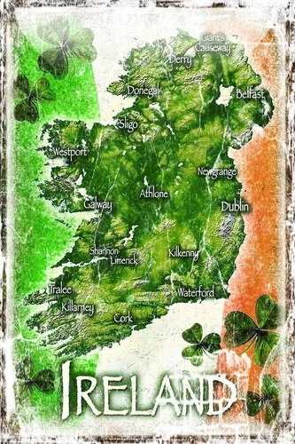 Map of Ireland Tin Metal Signs Home Décor Aluminum Vintage Style Bar Pub Wall Bi