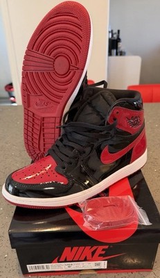 Nike Air Jordan 1 Retro High OG Patent Bred Varsity Red/Black Size 9.5