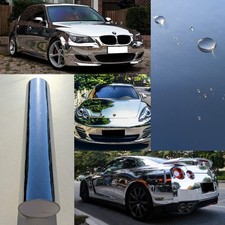 Silver Mirror Chrome Premium Stretchable Self Adhesive Vinyl Car Wrap AIR FREE