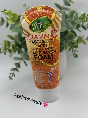 Veet Gold Vitamin C + Oatmeal Face Wash Foam  Ascorbic Acid   Expert 200ml