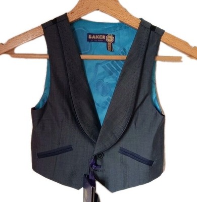 Ted Baker Baker Best Boys graue Wollmischung Weste Alter 4 neu mit Etikett formeller Page Boy