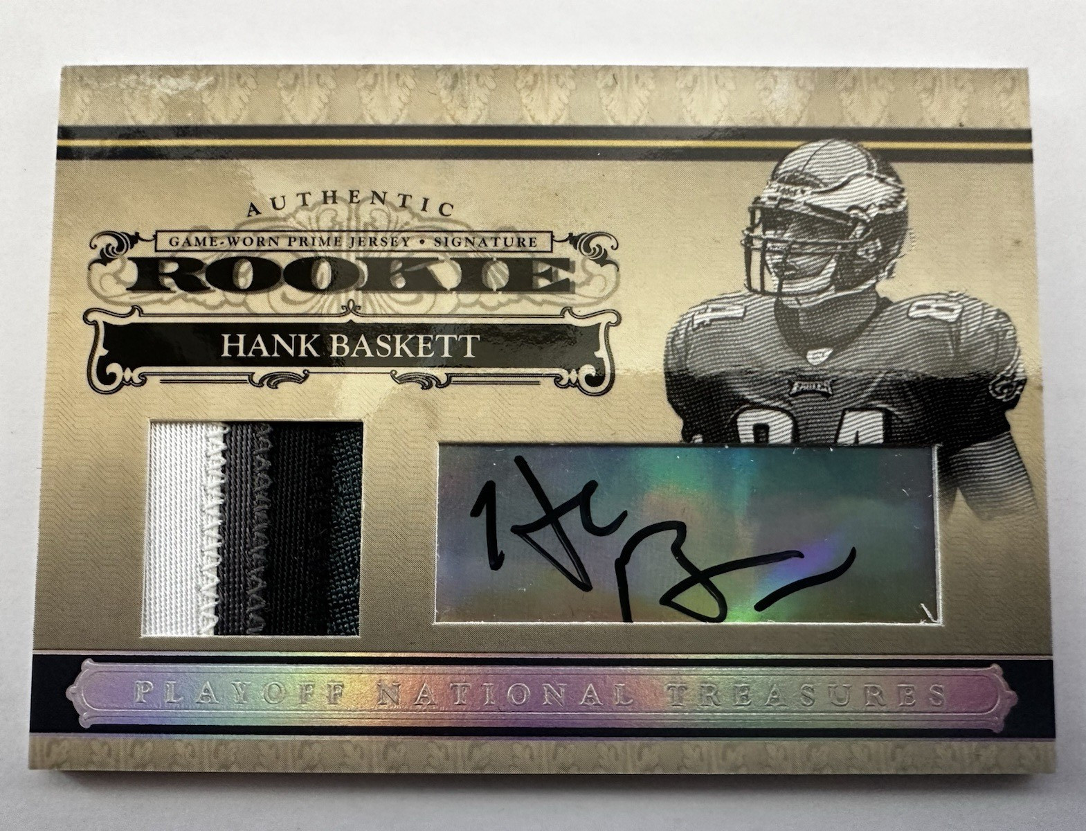 Playoff 2006 National Treasures Hank Baskett Eagles Rookie Patch Auto #141 /49