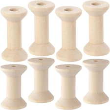 8Pcs Wooden Spools of Crafts, Empty Natural Wood Thread Spools, Unfinished Woode