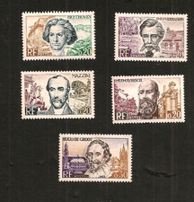 FRANCE 1963 CELEBRITES LOT 5 TIMBRES YT 1382 1383 1384 1385 1386